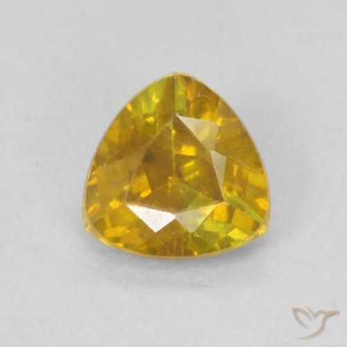 0.45ct Natürlicher Gold-Orange Sphalerit, Trillion, VS-SI