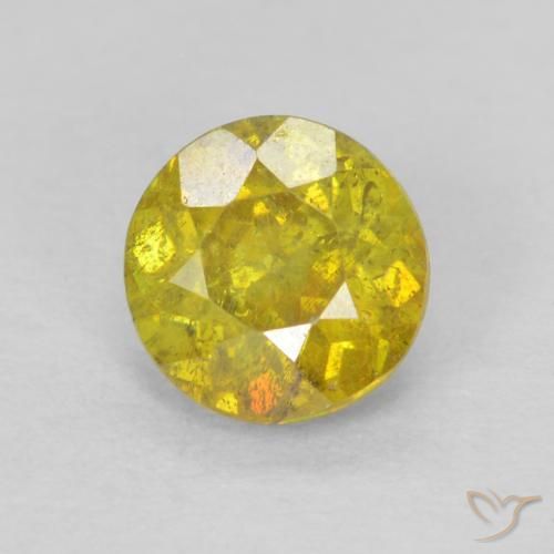 0.77ct Natürlicher Mittelgelb Sphalerit, Runden, SI-I1