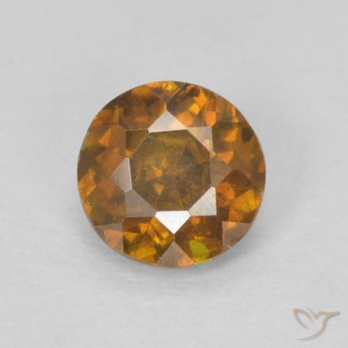 0.64ct Natürlicher orange-braun Sphalerit, Runden, SI-I1