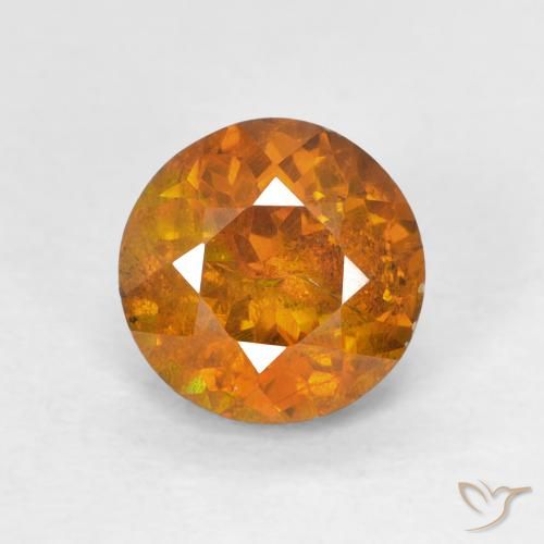 1.94ct Natürlicher Mittelorange Sphalerit, Runden, I1