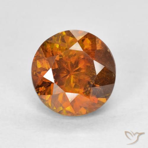 2.27ct Natürlicher Medium Dark-Orange Sphalerit, Runden, SI-I1