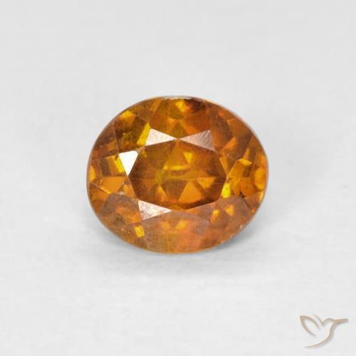 0.78ct Natürlicher bräunlich-orange Sphalerit, Oval, VS-SI