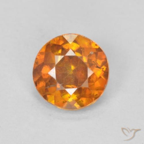0.64ct Natürlicher Medium Dark-Orange Sphalerit, Runden, SI-I1