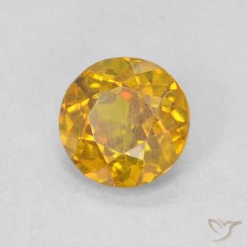9,17 ctw natürlicher Gold-Orange Sphalerit, Runden, SI-I1