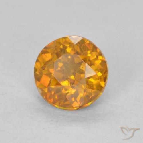 9,17 ctw natürlicher Tiefes Orange-Gold Sphalerit, Runden, SI-I1