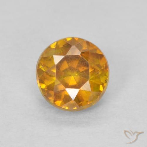 0.45ct Natürlicher Aprikose Orange Sphalerit, Runden, SI-I1