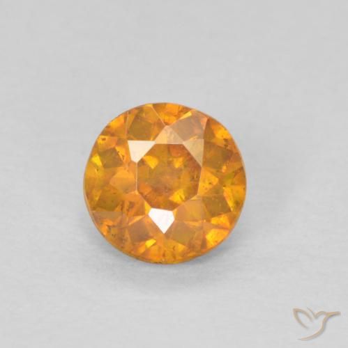 0.32ct Natürlicher Mittelorange Sphalerit, Runden, SI-I1
