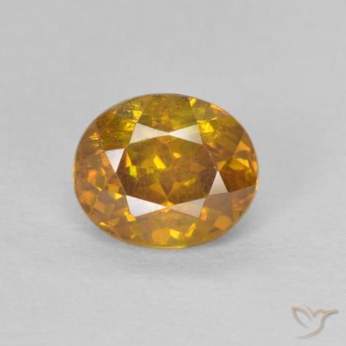 0.96ct Natürlicher gold-braun Sphalerit, Oval, SI-I1