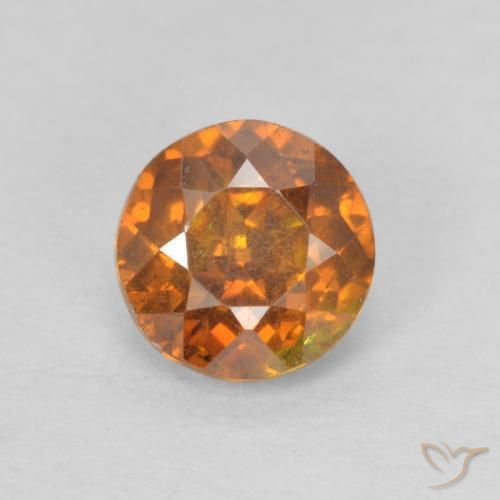 0.82ct Natürlicher Mittelorange Sphalerit, Runden, SI-I1