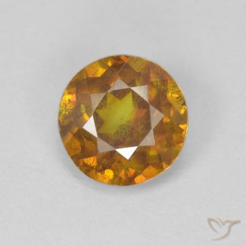 0.95ct Natürlicher gold-braun Sphalerit, Runden, SI-I1