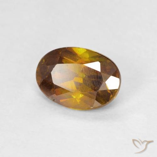 9,17 ctw natürlicher Dunkles Gold Sphalerit, Oval, SI-I1