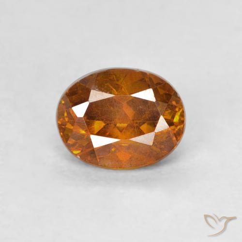 0.64ct Natürlicher tieforange Sphalerit, Oval, SI-I1