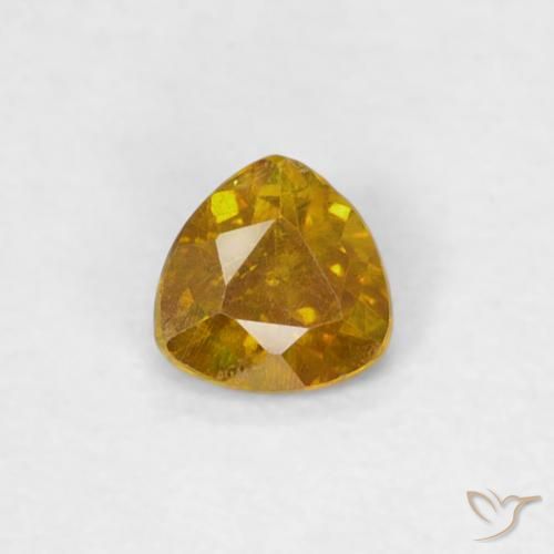 0.19ct Natürlicher Mittleres Gold Sphalerit, Trillion, SI-I1