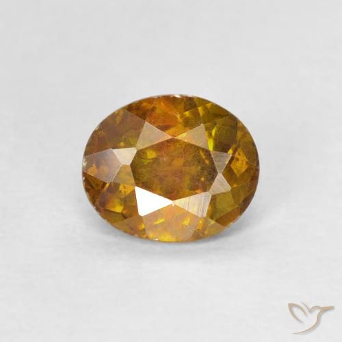 0.80ct Natürlicher bräunlich-gold Sphalerit, Oval, SI-I1