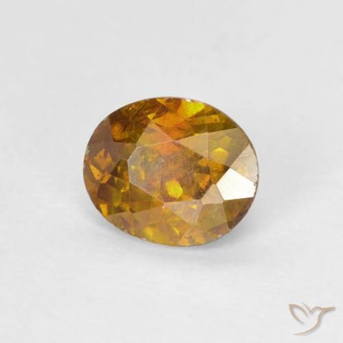 9,17 ctw natürlicher bräunlich-gold Sphalerit, Oval, SI-I1