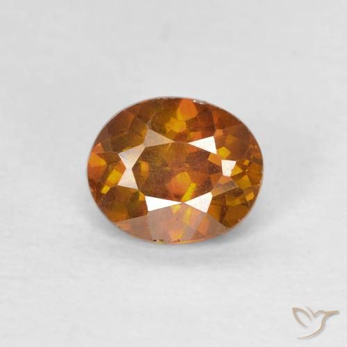 0.86ct Natürlicher bräunlich-orange Sphalerit, Oval, SI-I1