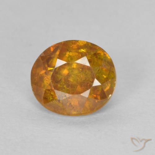 0.70ct Natürlicher Dunkelorange Sphalerit, Oval, SI-I1