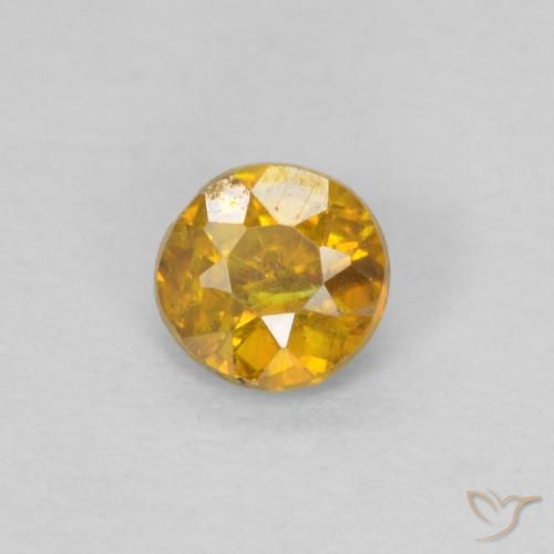 0.28ct Natürlicher Gold-Orange Sphalerit, Runden, SI-I1