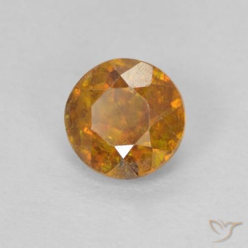 9,17 ctw natürlicher Tiefes Orange-Gold Sphalerit, Runden, SI-I1