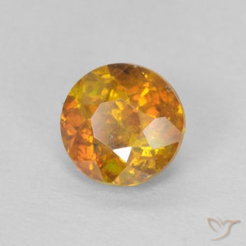 9,17 ctw natürlicher Tiefes Orange-Gold Sphalerit, Runden, SI-I1