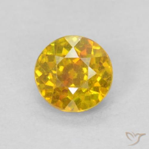 0.33ct Natürlicher Hummel Gelb Sphalerit, Runden, SI-I1