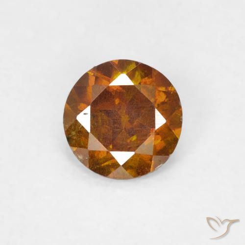 0.44ct Natürlicher Mittelorange Sphalerit, Runden, SI-I1