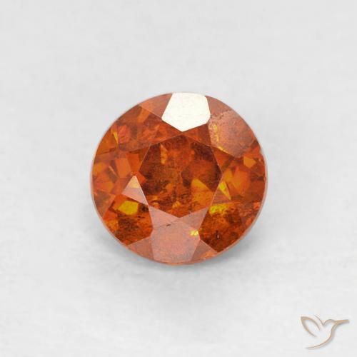0.80ct Natürlicher rötlich-orange Sphalerit, Runden, SI-I1