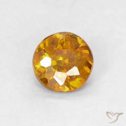 0.23ct Natürlicher gold-braun Sphalerit, Runden, SI-I1, Photo A