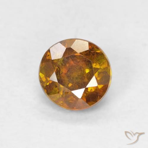0.61ct Natürlicher gold-braun Sphalerit, Runden, SI-I1