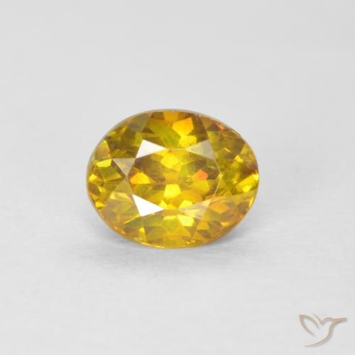 1.00ct Natürlicher Gold-Orange Sphalerit, Oval, SI-I1