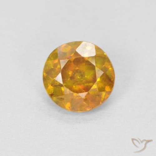 0.95ct Natürlicher gold-braun Sphalerit, Runden, SI-I1