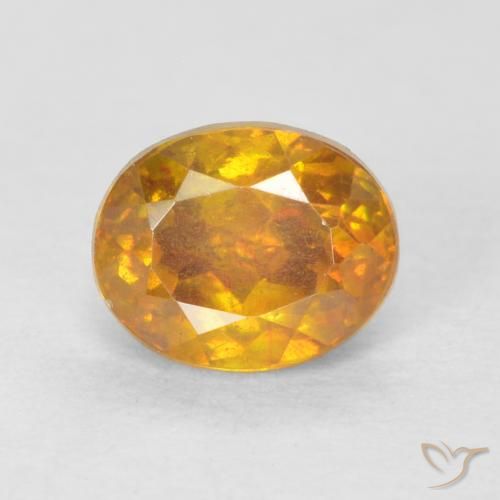 0.91ct Natürlicher Dunkelorange-Gold Sphalerit, Oval, VS-SI
