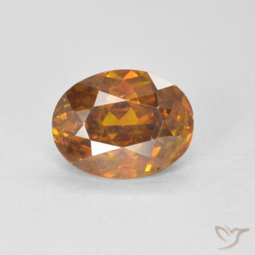 1.91ct Natürlicher Medium Dark-Orange Sphalerit, Oval, VS-SI