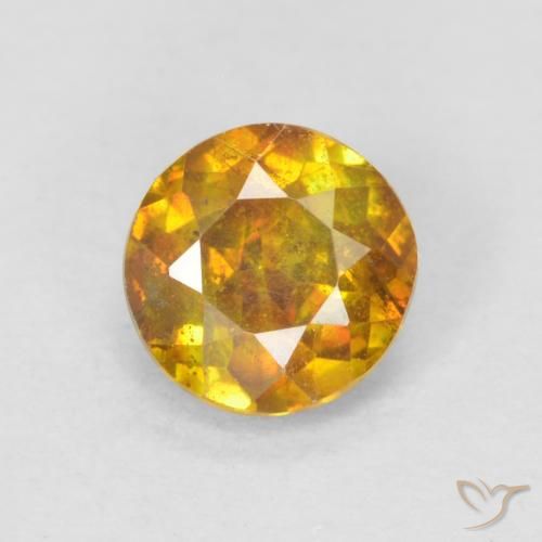 0.66ct Natürlicher Dunkelorange-Gold Sphalerit, Runden, SI-I1