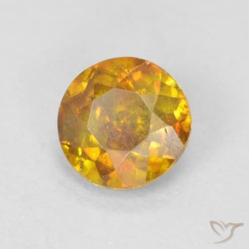 9,17 ctw natürlicher Dunkelorange-Gold Sphalerit, Runden, SI-I1