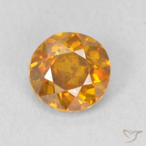0.68ct Natürlicher Aprikose Orange Sphalerit, Runden, VS-SI
