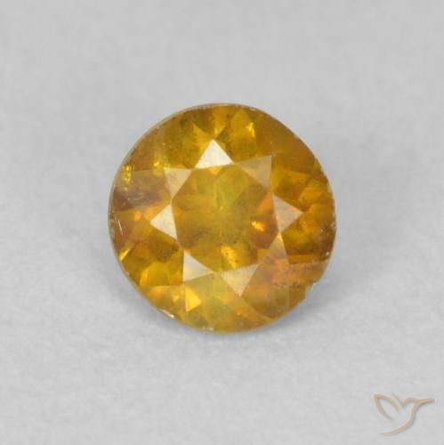 0.29ct Natürlicher Mittelorange Sphalerit, Runden, VS-SI
