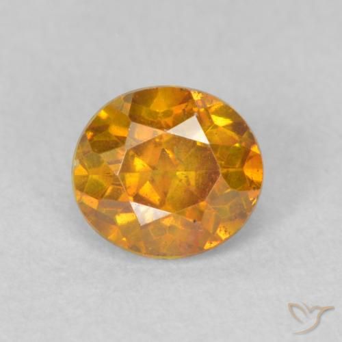 0.61ct Natürlicher Aprikose Orange Sphalerit, Runden, VS-SI