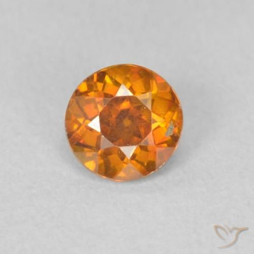 0.40ct Natürlicher orange-braun Sphalerit, Runden, VS-SI