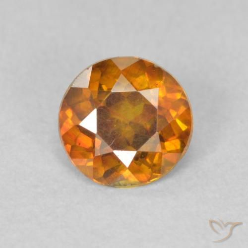 0.47ct Natürlicher orange-braun Sphalerit, Runden, VS-SI