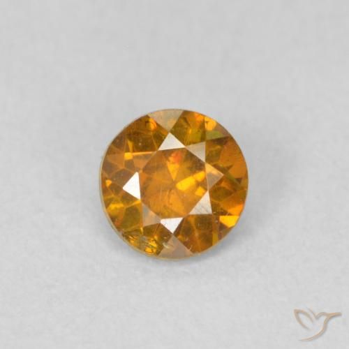 0.36ct Natürlicher Mittelorange Sphalerit, Runden, VS-SI