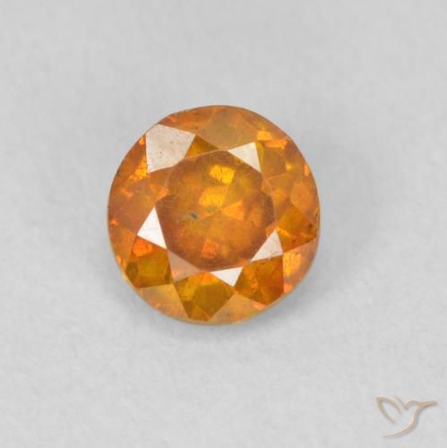 0.53ct Natürlicher Aprikose Orange Sphalerit, Runden, VS-SI