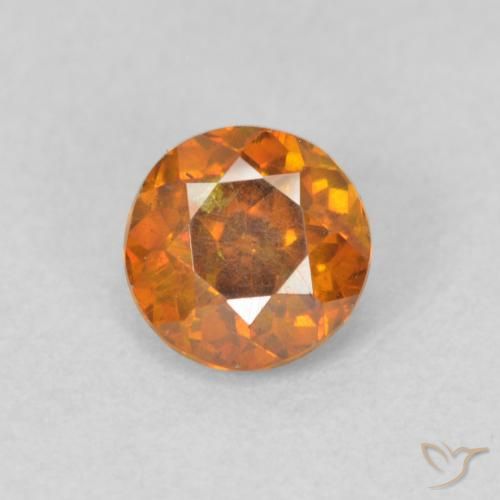 0.58ct Natürlicher orange-braun Sphalerit, Runden, VS-SI