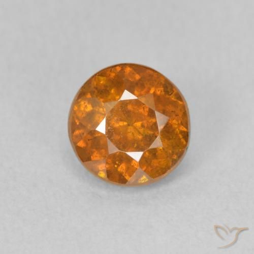 0.91ct Natürlicher Mittelorange Sphalerit, Runden, VS-SI