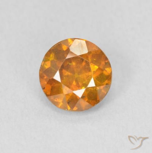 0.85ct Natürlicher Mittelorange Sphalerit, Runden, VS-SI