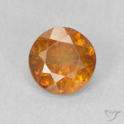 0.71ct Natürlicher orange-braun Sphalerit, Runden, SI