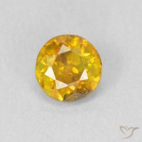 0.53ct Natürlicher Gold-Orange Sphalerit, Runden, SI