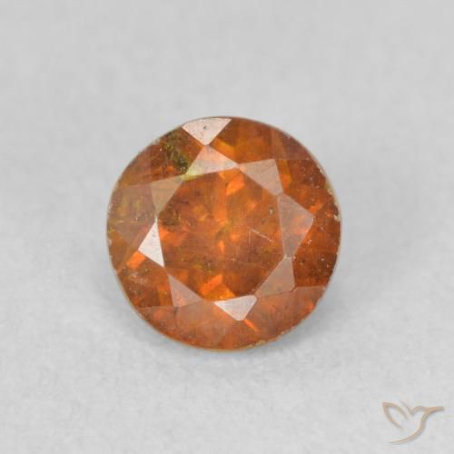 0.65ct Natürlicher tieforange Sphalerit, Runden, SI
