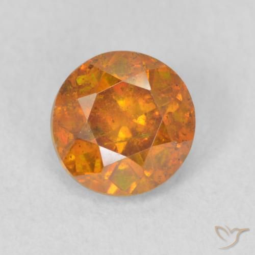 0.78ct Natürlicher orange-braun Sphalerit, Runden, SI