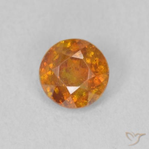 0.46ct Natürlicher Mittelorange Sphalerit, Runden, SI
